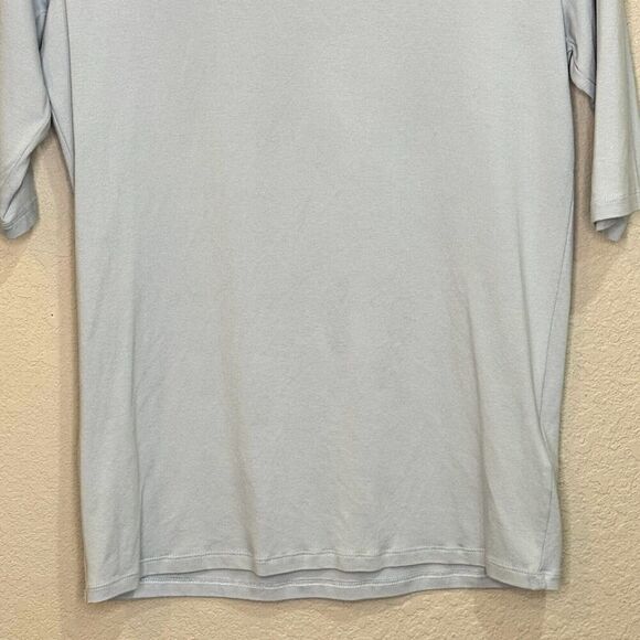 Majestic Filatures Soft Touch Tee Top Size Large 4 Angel Blue Scoop Neck $130 - Picture 5 of 6